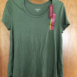 Merona Army Green Scoop Tee